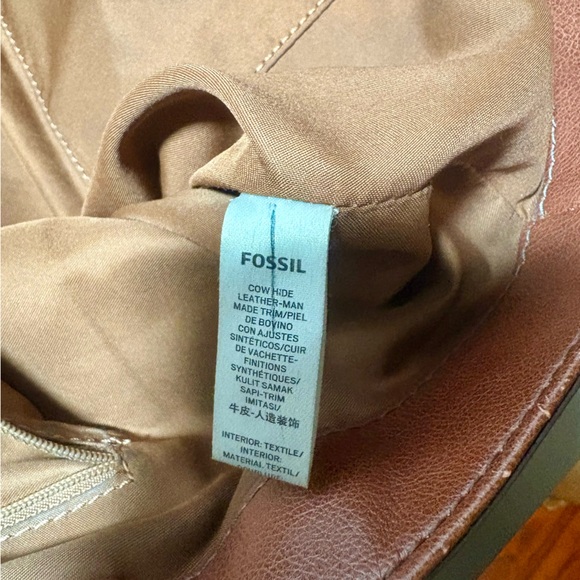 FOSSIL Rayna Brown Suede Leather Tote Bag - Picture 8 of 12